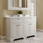 Hudson Reed Old London 1200mm 2-Door Vanity Unit & Double Bowl White Marble Top 1 Tap Hole - Timeless Sand