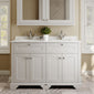 Hudson Reed Old London 1200mm 2-Door Vanity Unit & Double Bowl Grey Marble Top 1 Tap Hole - Timeless Sand