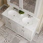 Hudson Reed Old London 1200mm 2-Door Vanity Unit & Double Bowl Grey Marble Top 1 Tap Hole - Timeless Sand