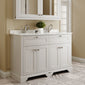 Hudson Reed Old London 1200mm 2-Door Vanity Unit & Double Bowl Grey Marble Top 1 Tap Hole - Timeless Sand