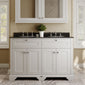 Hudson Reed Old London 1200mm 2-Door Vanity Unit & Double Bowl Black Marble Top 3 Tap Holes - Timeless Sand