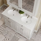 Hudson Reed Old London 1200mm 2-Door Vanity Unit & Double Bowl White Marble Top 3 Tap Holes - Timeless Sand
