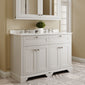 Hudson Reed Old London 1200mm 2-Door Vanity Unit & Double Bowl White Marble Top 3 Tap Holes - Timeless Sand