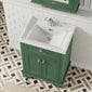 Hudson Reed Old London 600mm 2-Door Vanity Unit & Ceramic 1 Tap Hole Basin - Hunter Green