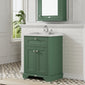 Hudson Reed Old London 600mm 2-Door Vanity Unit & Ceramic 1 Tap Hole Basin - Hunter Green