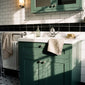 Hudson Reed Old London 800mm 2-Door Vanity Unit & Ceramic 1 Tap Hole Basin - Hunter Green