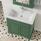 Old London 800mm 2-Door Vanity & Classic Basin 1TH - Hunter Green