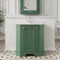 Hudson Reed Old London 750mm 3-Door Angled Unit & White Marble Top 1TH - Hunter Green