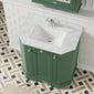 Hudson Reed Old London 750mm 3-Door Angled Unit & White Marble Top 1TH - Hunter Green