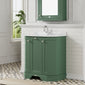 Hudson Reed Old London 750mm 3-Door Angled Unit & White Marble Top 1TH - Hunter Green