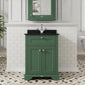 Hudson Reed Old London 600mm 2-Door Vanity Unit & Single Bowl Black Marble Top 1 Tap Hole - Hunter Green