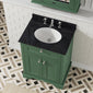 Hudson Reed Old London 600mm 2-Door Vanity Unit & Single Bowl Black Marble Top 3 Tap Hole - Hunter Green