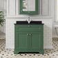 Hudson Reed Old London 800mm 2-Door Vanity Unit & Single Bowl Black Marble Top 1 Tap Hole- Hunter Green