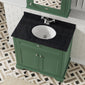 Hudson Reed Old London 800mm 2-Door Vanity Unit & Single Bowl Black Marble Top 1 Tap Hole- Hunter Green