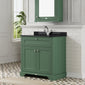 Hudson Reed Old London 800mm 2-Door Vanity Unit & Single Bowl Black Marble Top 1 Tap Hole- Hunter Green
