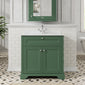 Hudson Reed Old London 800mm 2-Door Vanity Unit & Single Bowl White Marble Top 1 Tap Hole - Hunter Green