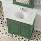 Hudson Reed Old London 800mm 2-Door Vanity Unit & Single Bowl White Marble Top 1 Tap Hole - Hunter Green