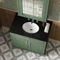 Hudson Reed Old London 800mm 2-Door Vanity Unit & Single Bowl Black Marble Top 3 Tap Hole - Hunter Green