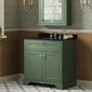 Hudson Reed Old London 800mm 2-Door Vanity Unit & Single Bowl Black Marble Top 3 Tap Hole - Hunter Green