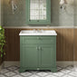 Hudson Reed Old London 800mm 2-Door Vanity Unit & Ceramic 3 Tap Hole Basin - Hunter Green