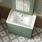 Hudson Reed Old London 800mm 2-Door Vanity Unit & Ceramic 3 Tap Hole Basin - Hunter Green