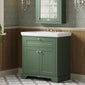 Old London 800mm 2-Door Vanity & Classic Basin 3TH - Hunter Green