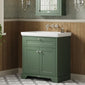 Old London 800mm 2-Door Vanity & Classic Basin 0TH - Hunter Green