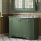 Hudson Reed Old London 1200mm 4-Door Angled Unit & Grey Marble Top 1TH - Hunter Green