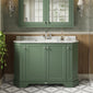Hudson Reed Old London 1200mm 4-Door Angled Unit & White Marble Top 1TH - Hunter Green