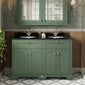 Hudson Reed Old London 1200mm Cabinet & Double Marble Top (1TH) - Hunter Green