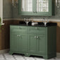 Hudson Reed Old London 1200mm Cabinet & Double Marble Top (1TH) - Hunter Green