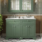 Hudson Reed Old London 1200mm Cabinet & Double Marble Top (1TH) - Hunter Green