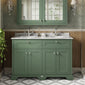 Hudson Reed Old London 1200mm Cabinet & Double Marble Top (1TH) - Hunter Green