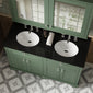 Hudson Reed Old London 1200mm Cabinet & Double Marble Top (3TH) - Hunter Green