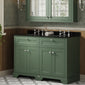 Hudson Reed Old London 1200mm Cabinet & Double Marble Top (3TH) - Hunter Green