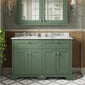 Hudson Reed Old London 1200mm Cabinet & Double Marble Top (3TH) - Hunter Green