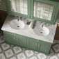 Hudson Reed Old London 1200mm Cabinet & Double Marble Top (3TH) - Hunter Green