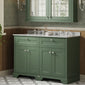 Hudson Reed Old London 1200mm Cabinet & Double Marble Top (3TH) - Hunter Green