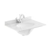  600 Single Bowl Marble Top 1 Tap Hold Basin - White - LOM222 - welovecouk