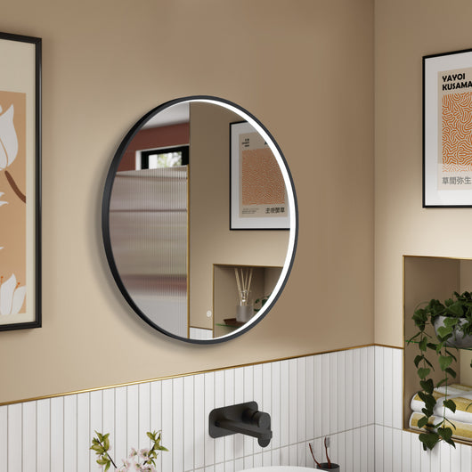  Nuie Mensa Inset Frame Led Mirror 600mm - Black