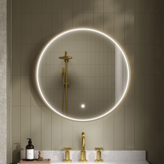  Nuie Mensa Inset Frame Led Mirror 600mm - Brushed Brass