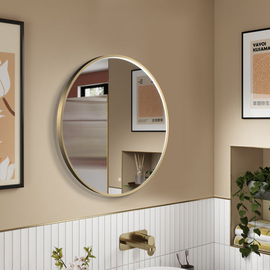  Nuie Mensa Inset Frame Led Mirror 600mm - Brushed Brass