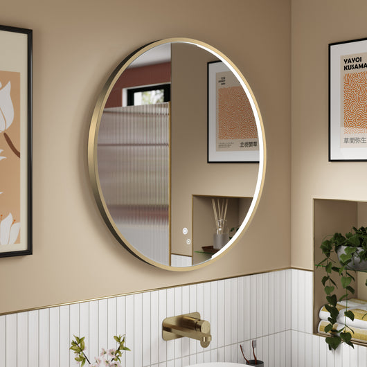  Nuie Mensa Inset Frame Led Mirror 800mm - Brushed Brass