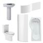 Lawton 1500mm P Shape Shower Bathroom Suite