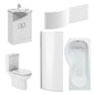 Lawton Vanity 1600mm P Shape Shower Bathroom Suite