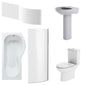 Lawton 1600mm P Shape Shower Bathroom Suite