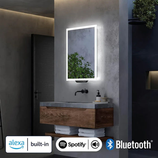  Luka Smart Illuminated Mirror with Alexa - 600 x 800 - Frameless - welovecouk