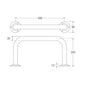 BATHEX Backrest Stainless Steel White 35 x 240 x 400 x 240 - welovecouk