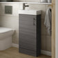 Nuie Minimalist 400mm Floorstanding Basin Vanity Unit - Anthracite Woodgrain