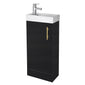 Nuie Minimalist 400mm Floorstanding Basin Vanity Unit - Charcoal Black